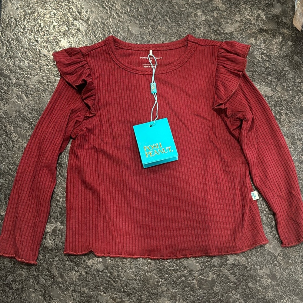 Posh peanut ribbed long sleeve